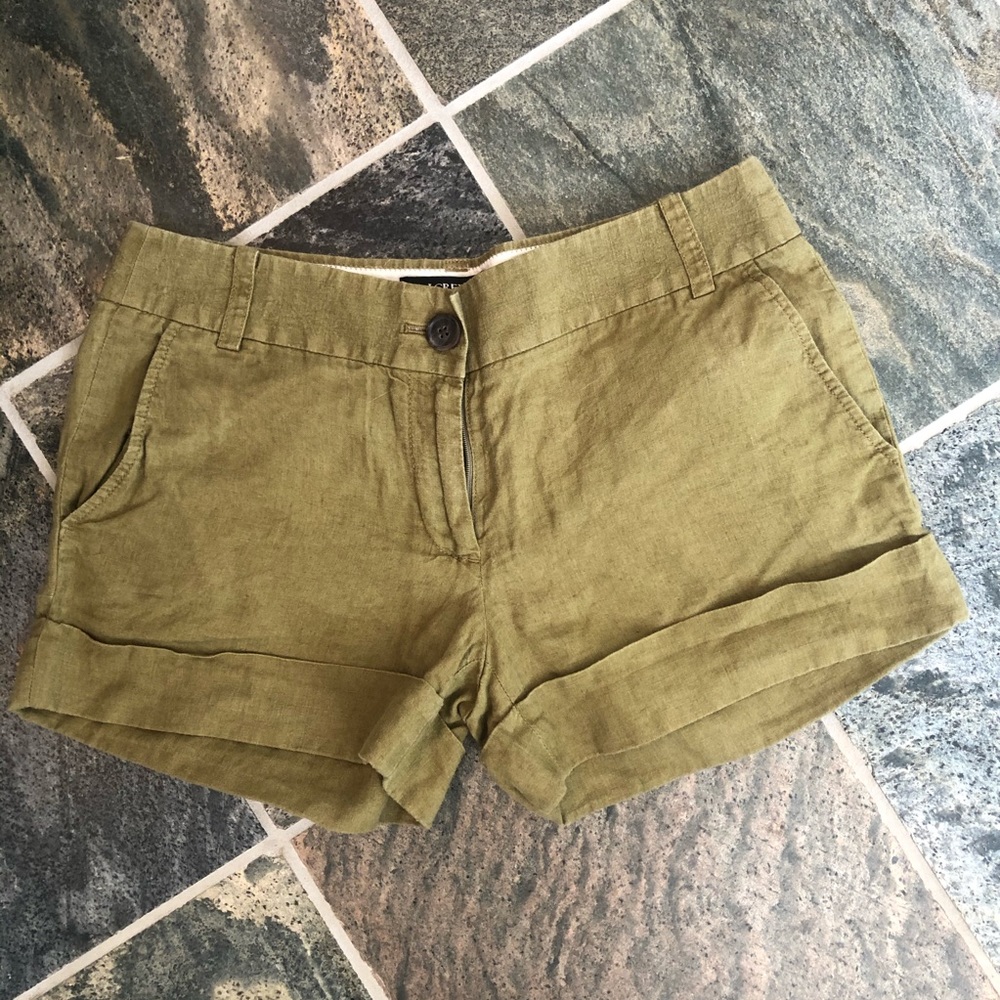 J. Crew Tan and Green Cargo Shorts Classic Style